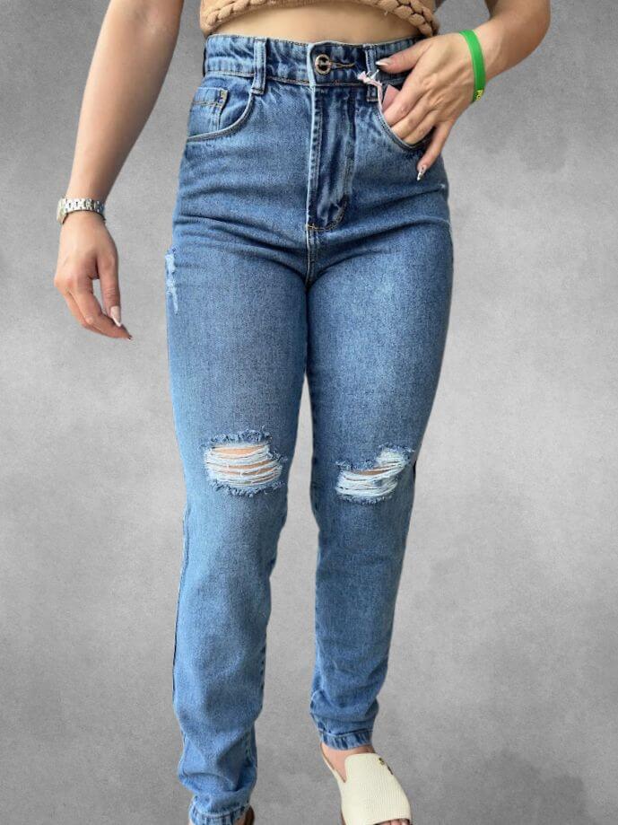 Calça Jeans Mom Escura