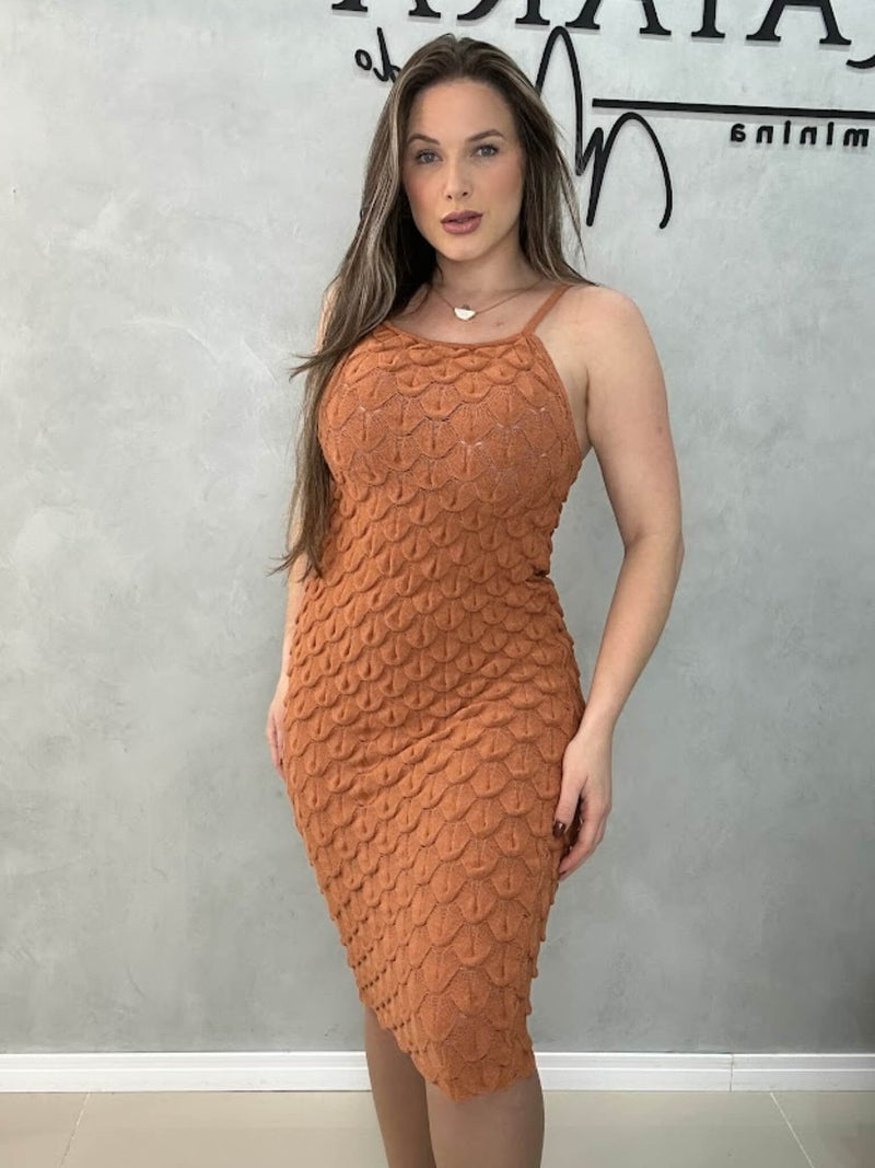 Vestido modal escamado