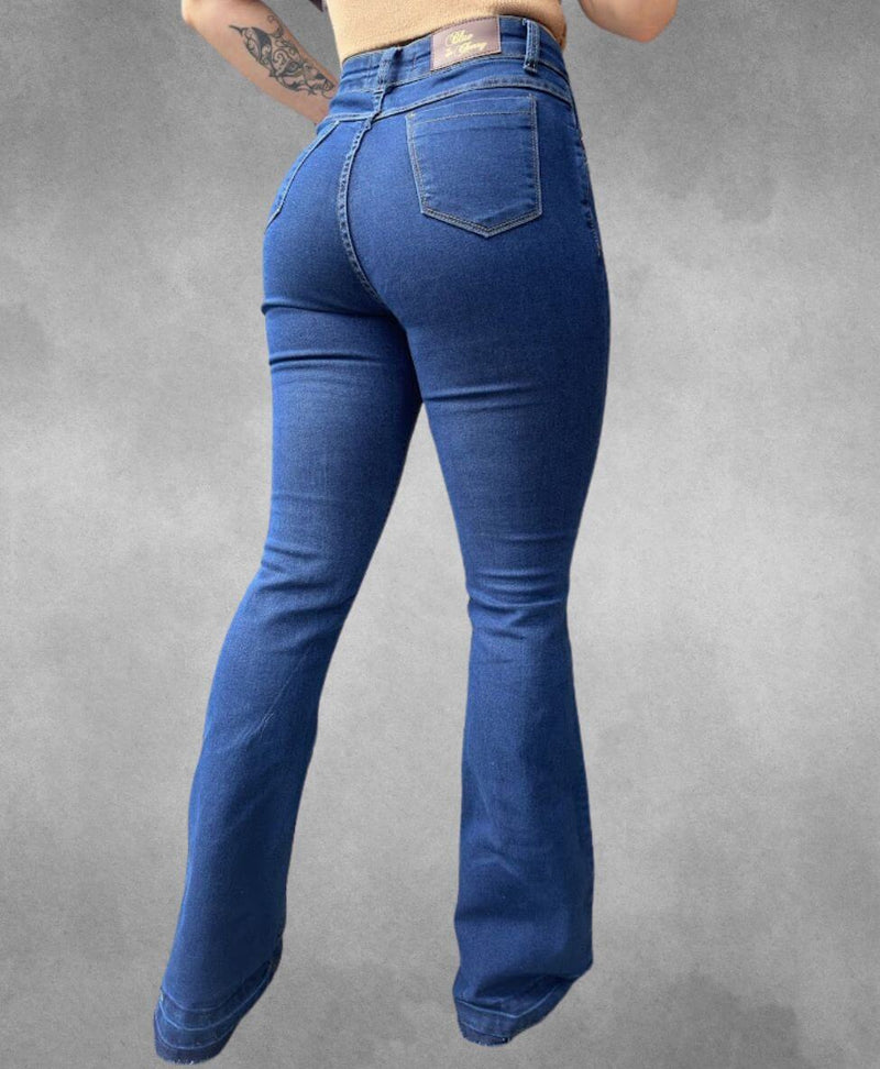 Calça Flare Jeans Azul