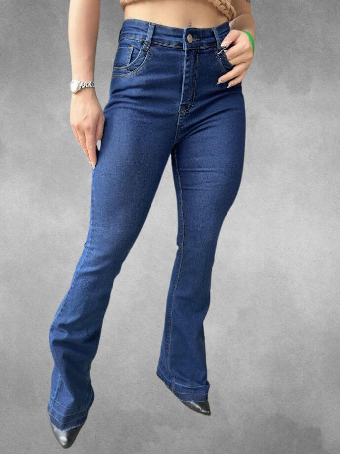 Calça Flare Jeans Azul