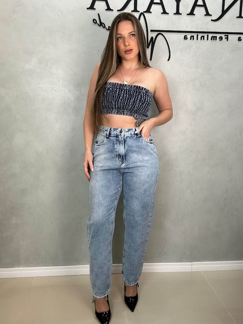 Calça Mom Jeans Claro